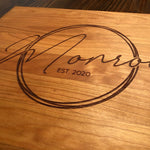 Cursive Last Name Cutting Board