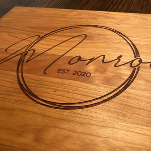 Cursive Last Name Cutting Board